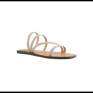 Marc Fisher Sandals Bonina Bone Strappy Slides 7.5 New With Tags